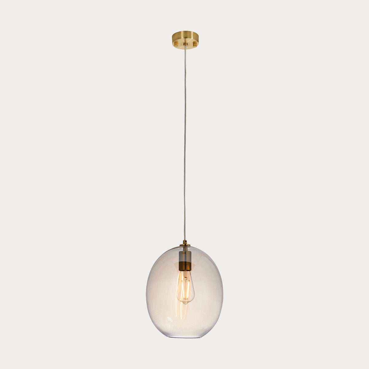 Cora Oval Pendant in Satin Brass
