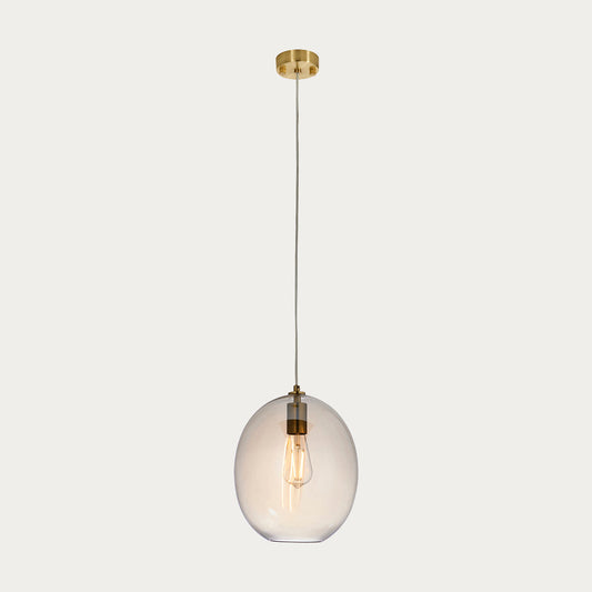 Cora Oval Pendant in Satin Brass
