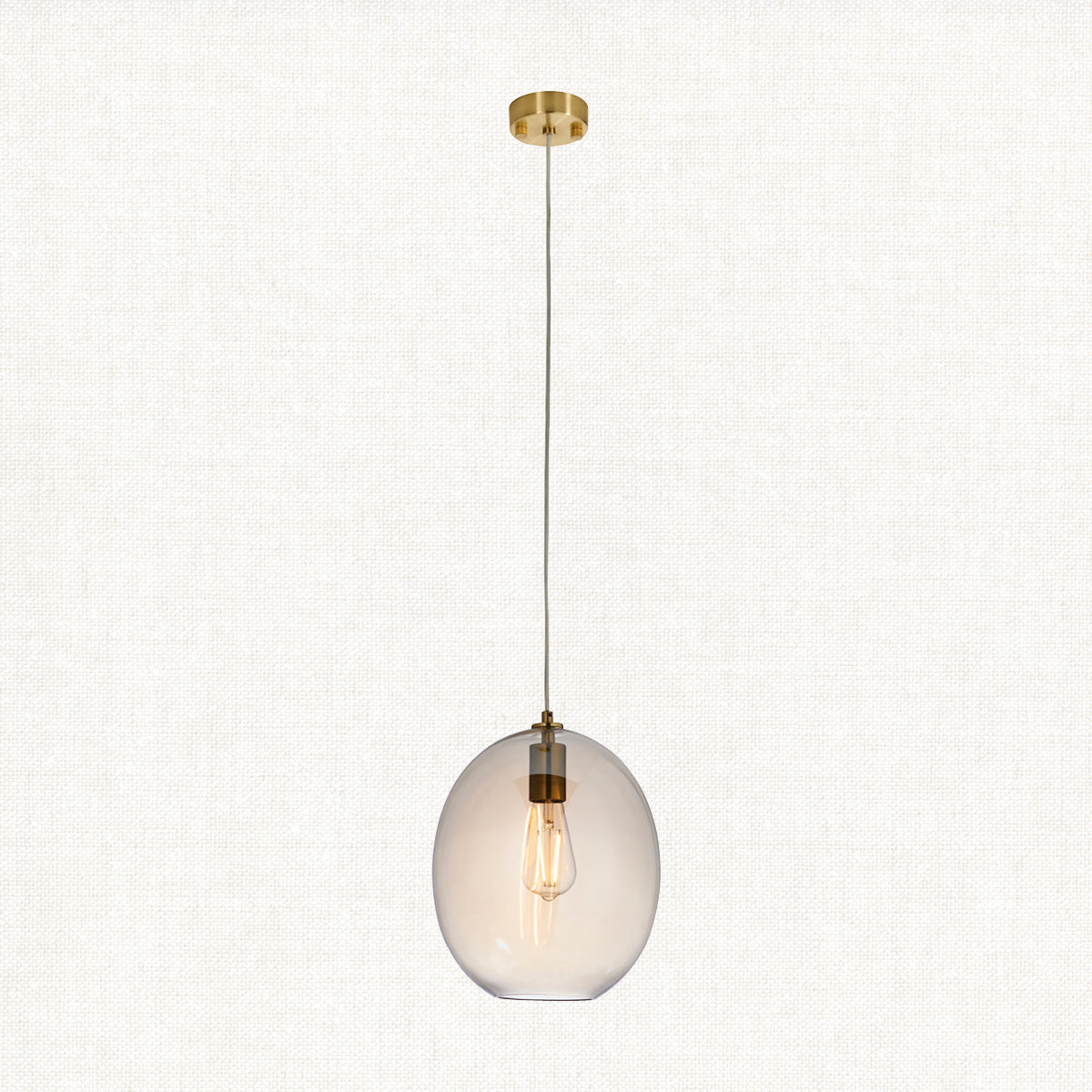 Cora Oval Pendant in Satin Brass