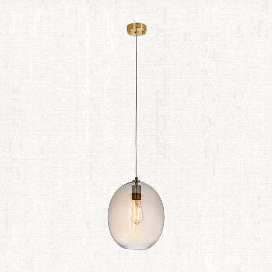 Cora Oval Pendant in Satin Brass