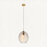 Cora Oval Pendant in Satin Brass