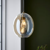 Cora Oval Pendant in Satin Brass