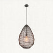 Ezra Pendant in Black Rattan