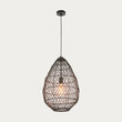 Ezra Pendant in Black Rattan