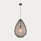 Ezra Pendant in Black Rattan