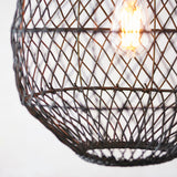 Ezra Pendant in Black Rattan