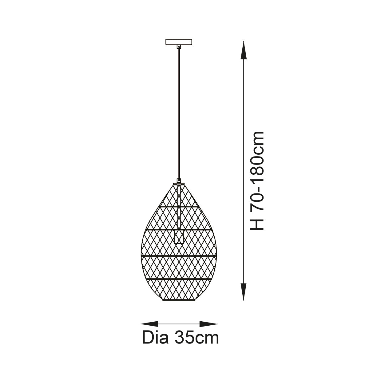 Ezra Pendant in Black Rattan