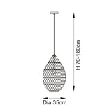 Ezra Pendant in Black Rattan