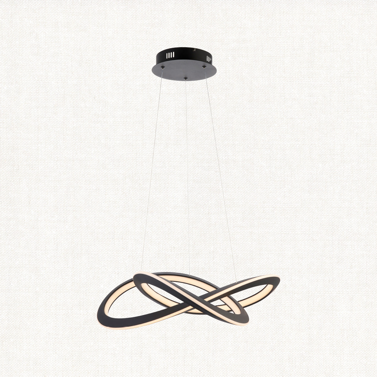 Shar Swirl Pendant in Textured Black