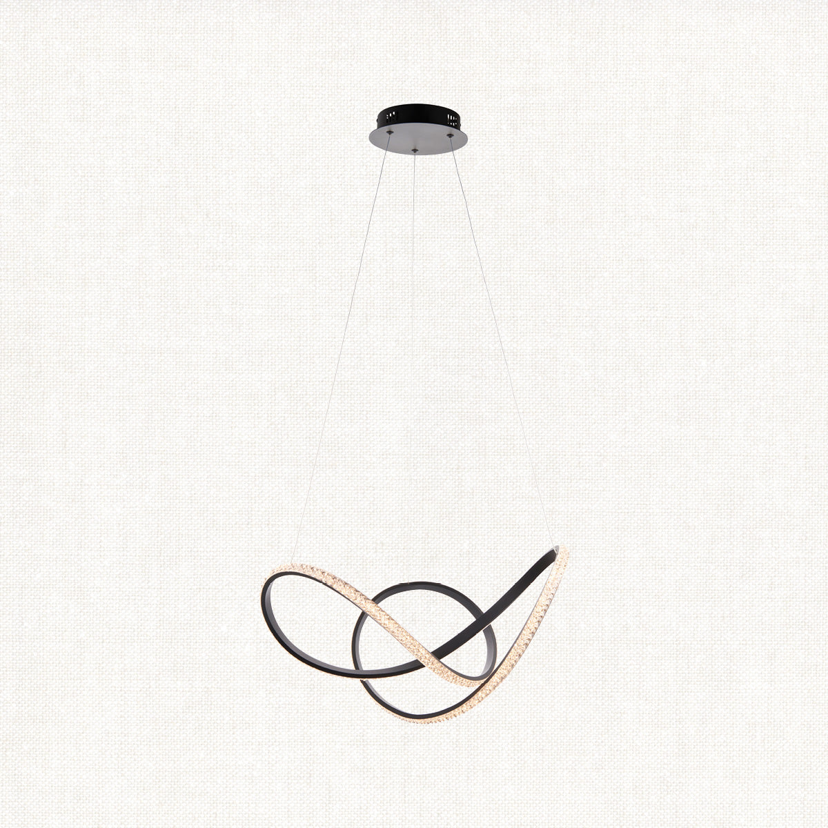 Evan Swirl Pendant in Textured Black