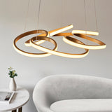 Inez Multi Spiral Pendant in Satin Gold