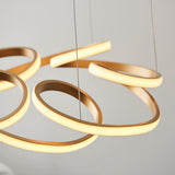 Inez Multi Spiral Pendant in Satin Gold