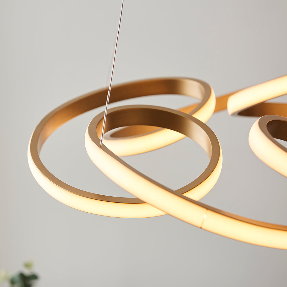Inez Multi Spiral Pendant in Satin Gold