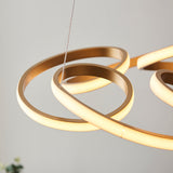 Inez Multi Spiral Pendant in Satin Gold
