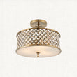 Arden Three Light Flush Light in Antique Brass