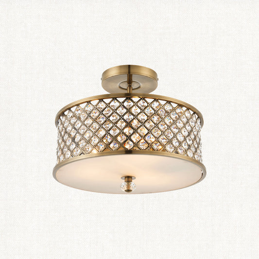 Arden Three Light Flush Light in Antique Brass