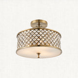 Arden Three Light Flush Light in Antique Brass