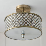 Arden Three Light Flush Light in Antique Brass