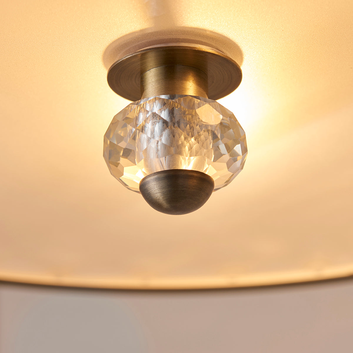 Arden Three Light Flush Light in Antique Brass