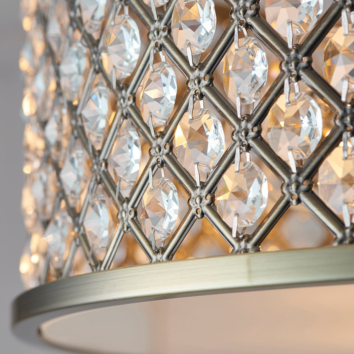 Arden Three Light Flush Light in Antique Brass