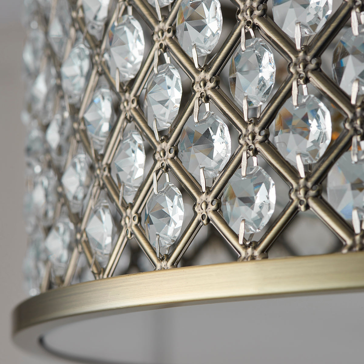Arden Three Light Flush Light in Antique Brass