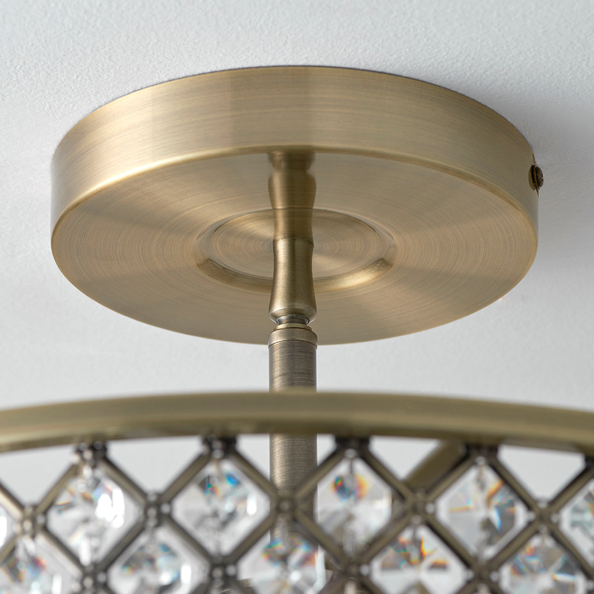 Arden Three Light Flush Light in Antique Brass