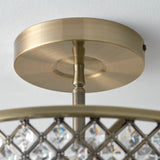 Arden Three Light Flush Light in Antique Brass