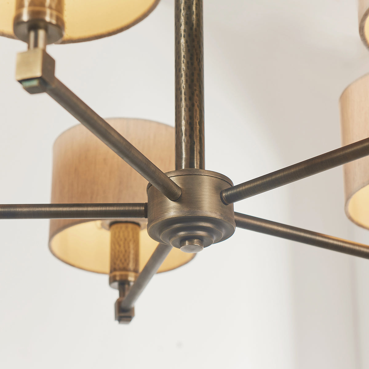 Isaac Five Light Pendant in Hammered Bronze