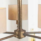 Isaac Five Light Pendant in Hammered Bronze