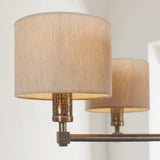 Isaac Five Light Pendant in Hammered Bronze