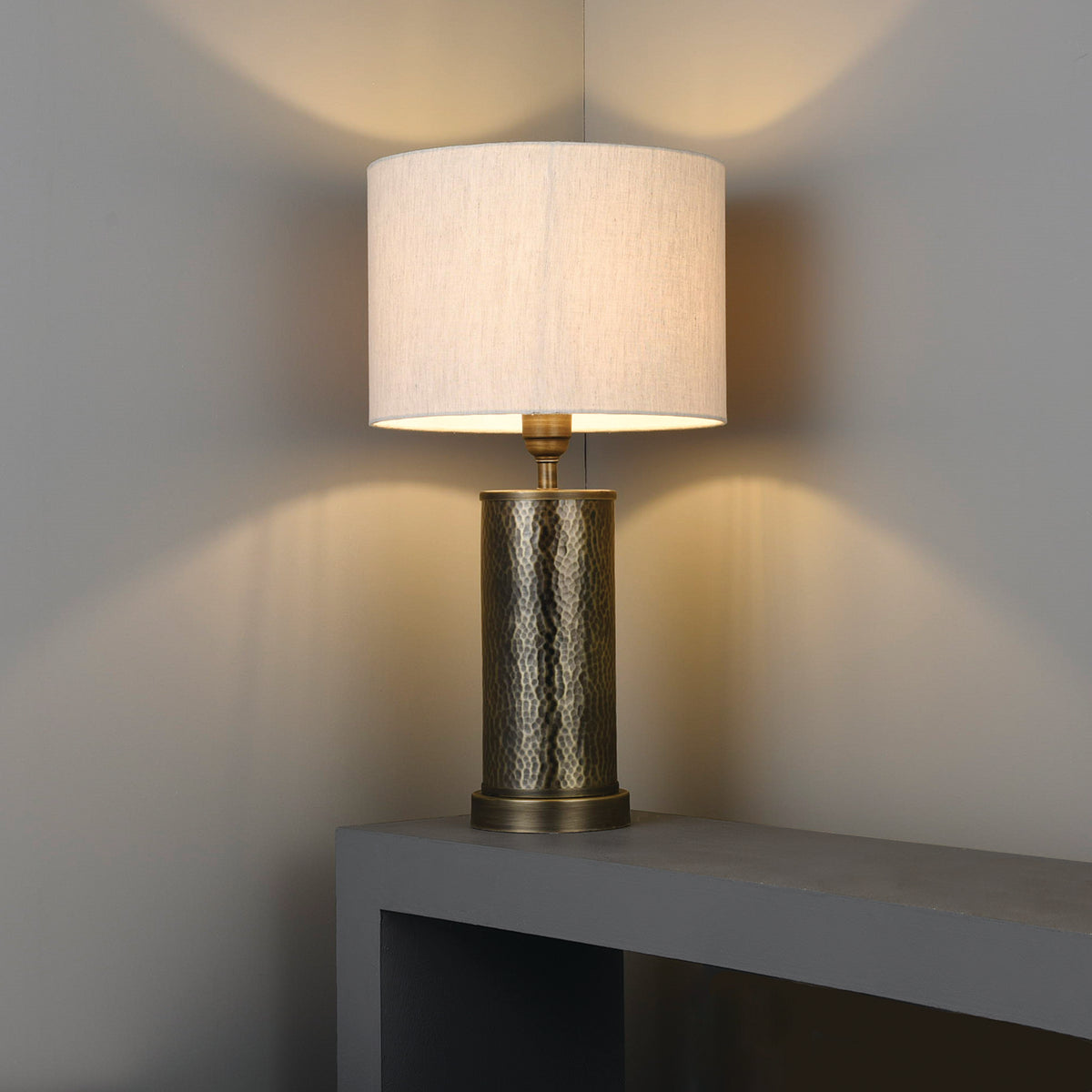 Isaac Table Lamp in Hammered Bronze
