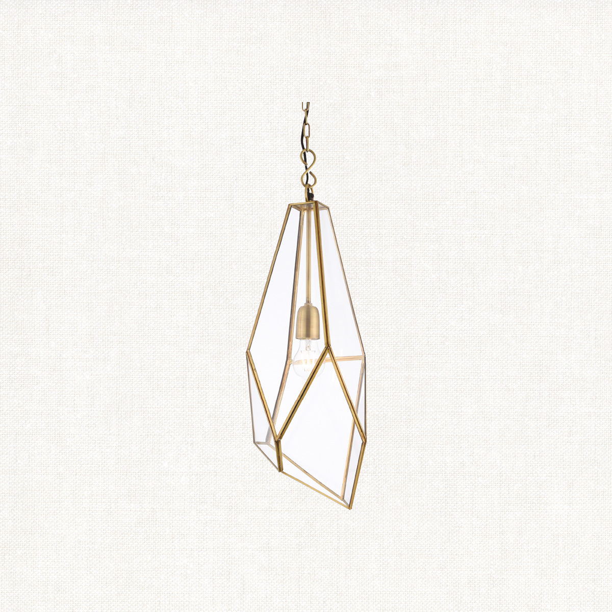 Quartz Metal and Glass Pendant