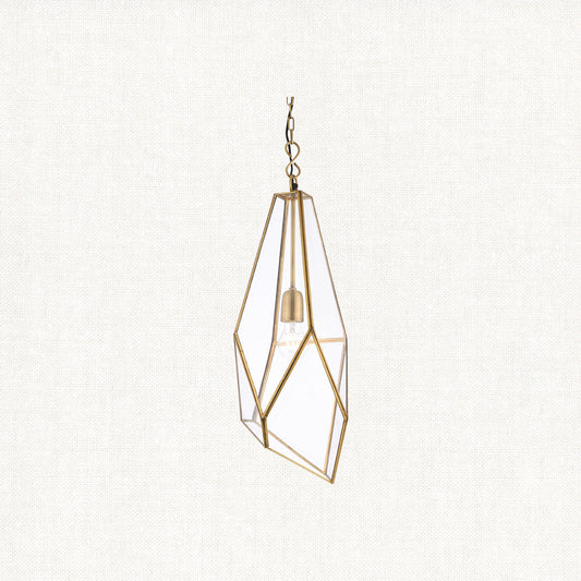 Quartz Metal and Glass Pendant