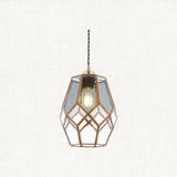 Bryson Smoked Glass Pendant Shade in Antique Brass