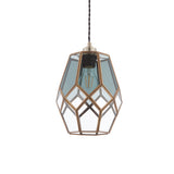 Bryson Smoked Glass Pendant Shade in Antique Brass