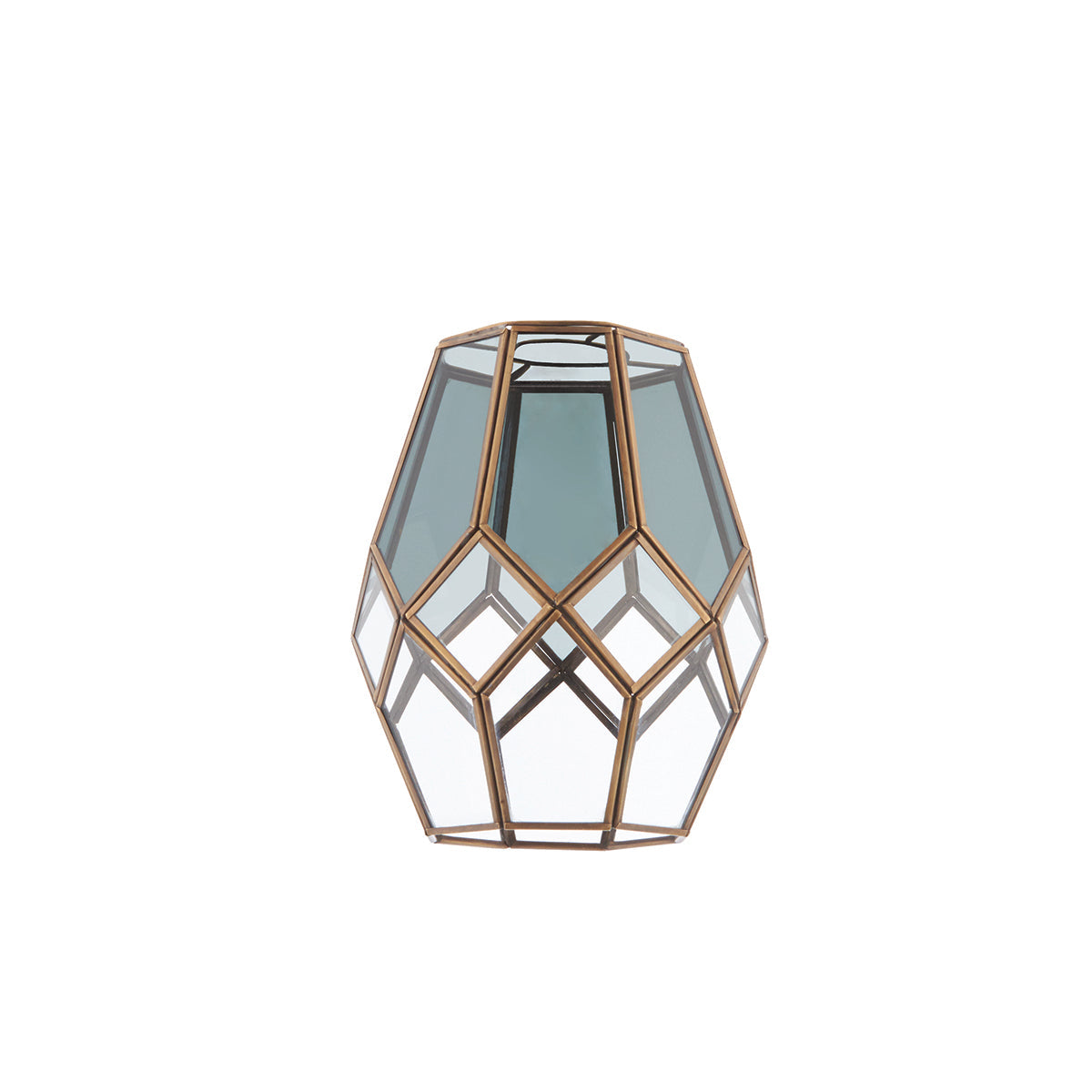 Bryson Smoked Glass Pendant Shade in Antique Brass