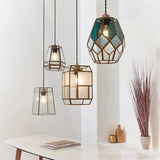 Bryson Smoked Glass Pendant Shade in Antique Brass