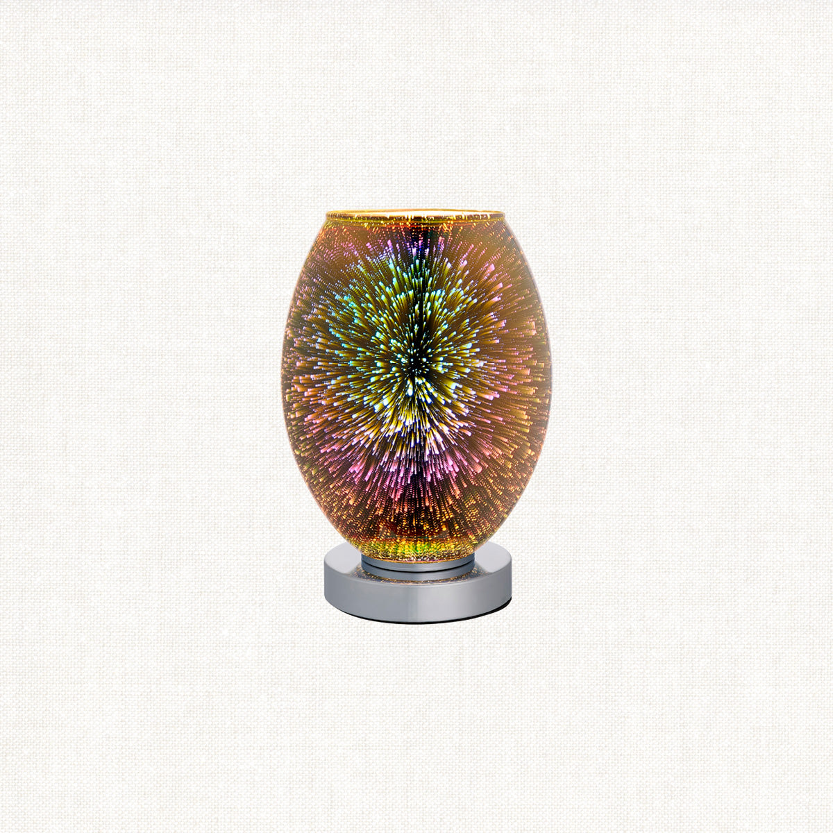 Astrid Holographic Glass Table Lamp in Chrome