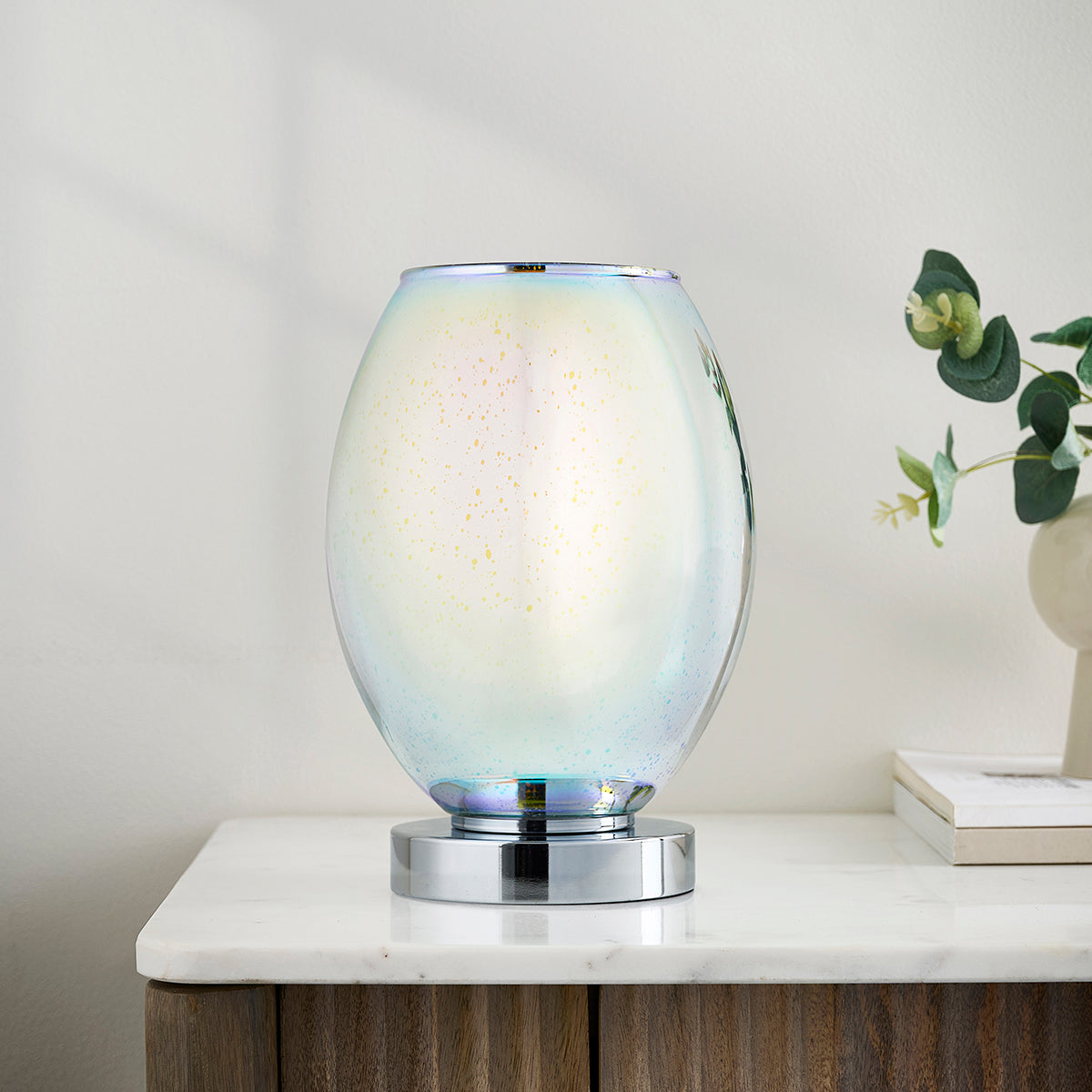 Astrid Holographic Glass Table Lamp in Chrome