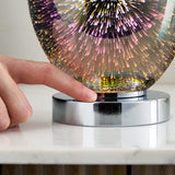 Astrid Holographic Glass Table Lamp in Chrome