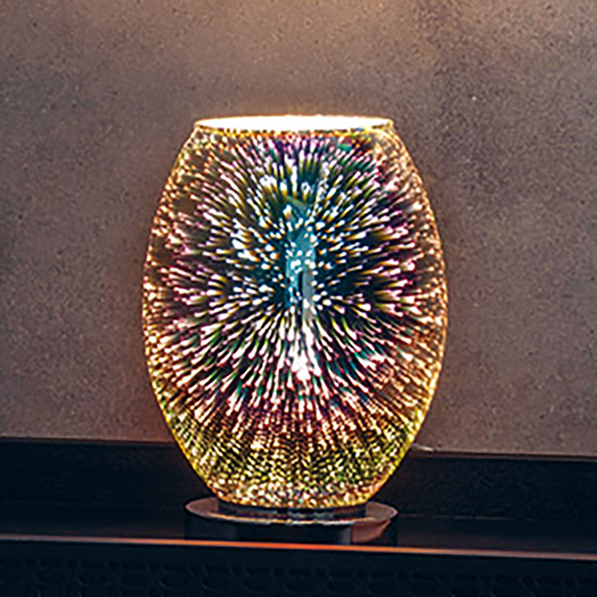 Astrid Holographic Glass Table Lamp in Chrome