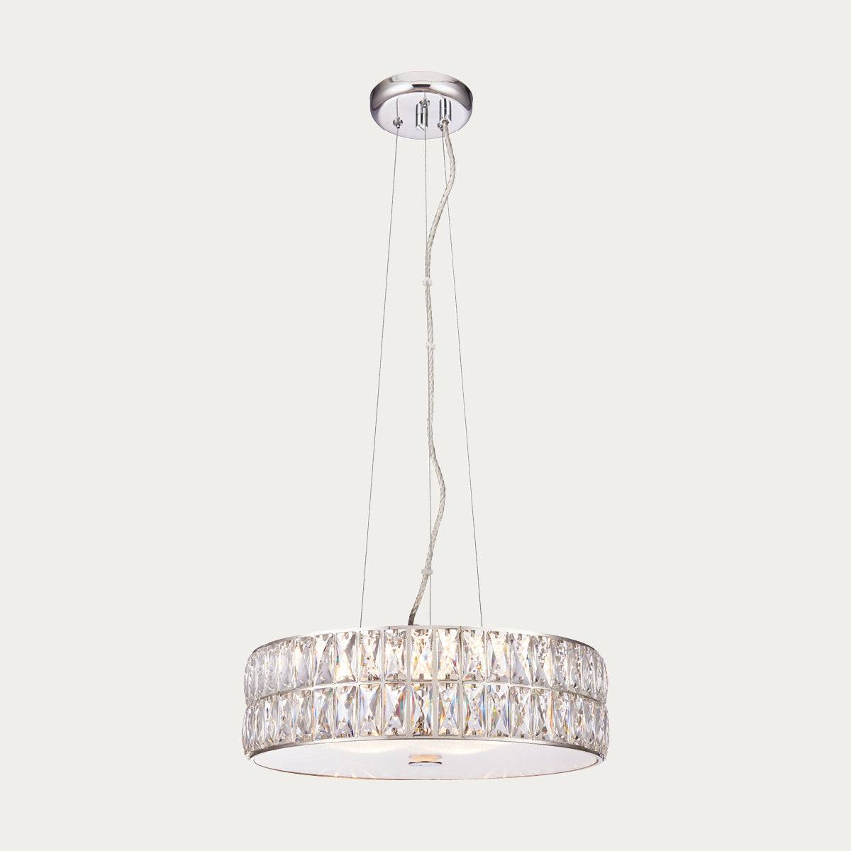 Elara Clear Crystal Five Light Pendant in Chrome