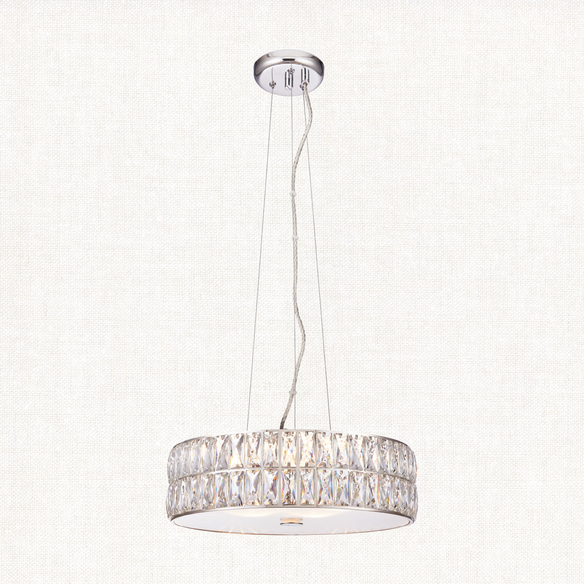 Elara Clear Crystal Five Light Pendant in Chrome
