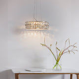 Elara Clear Crystal Five Light Pendant in Chrome
