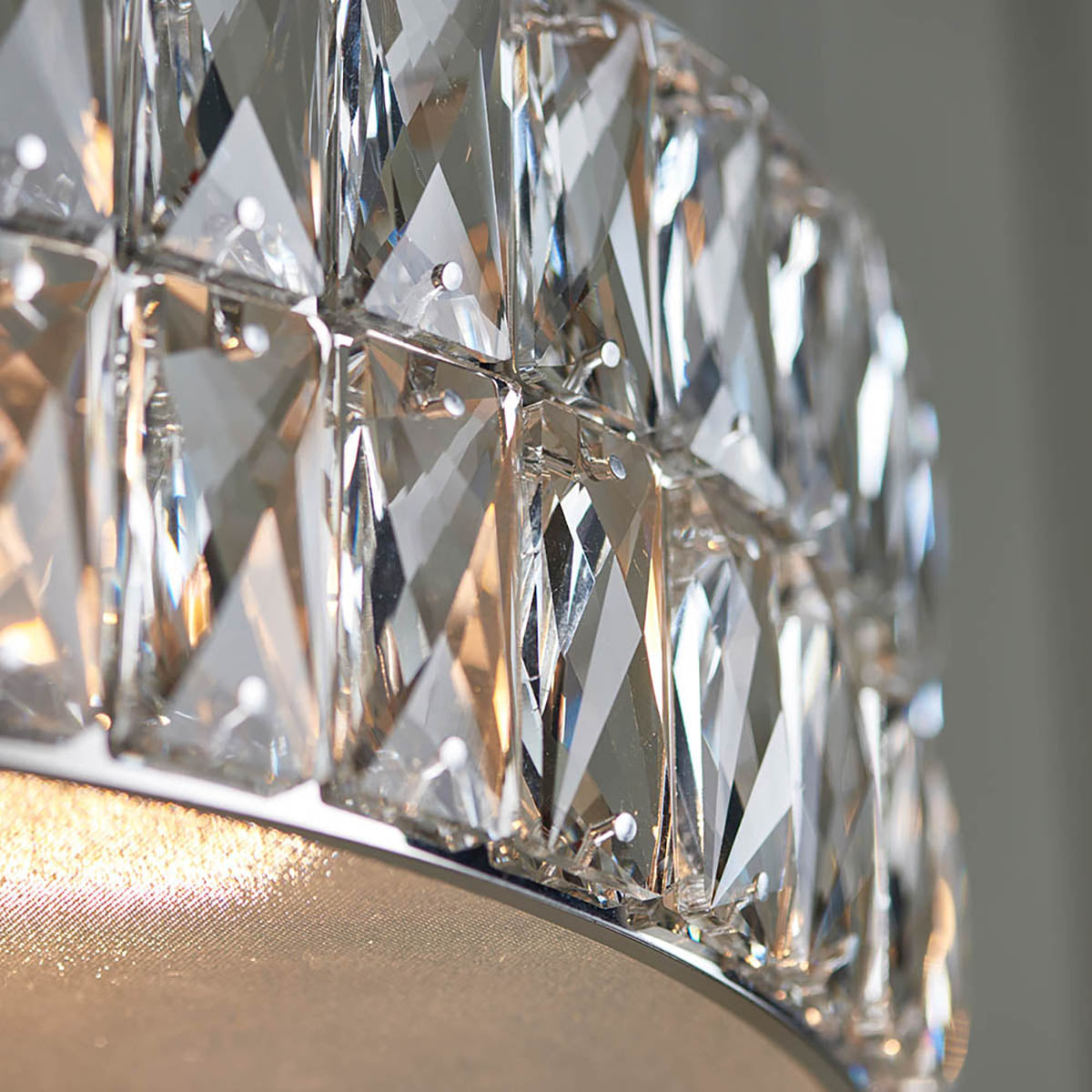 Elara Clear Crystal Five Light Pendant in Chrome