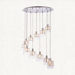 Elara Clear Glass Twelve Light Pendant in Chrome