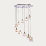 Elara Clear Glass Twelve Light Pendant in Chrome