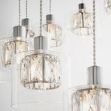 Elara Clear Glass Twelve Light Pendant in Chrome