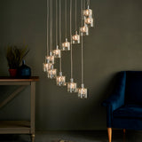 Elara Clear Glass Twelve Light Pendant in Chrome