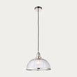 Marlowe Clear Ribbed Glass Pendant in Bright Nickel